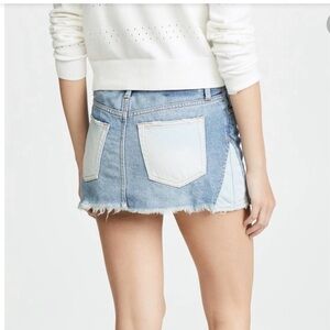 Free People We The Free Two Toned Frayed Denim Mini Skirt Size 24